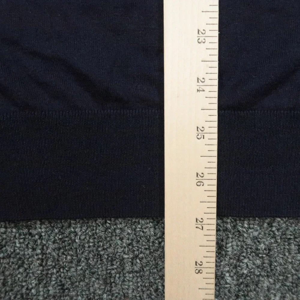 Hackett London Sweater Mens Large Blue V Neck Silk Cashmere Long Sleeve Knit